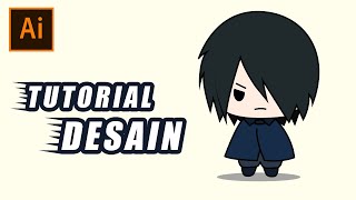 Tutorial Desain Karakter Anime Sasuke | Adobe Illustrator Pemula #Design #Naruto screenshot 5