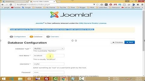 Joomla 3.6 install - Could not connect to the database | Could not connect to MySQL | Problem Solve
