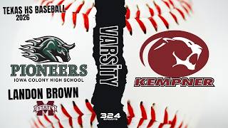 Iowa Colony Pioneers-vs-Kempner Cougars | Texas High School Baseball🔥