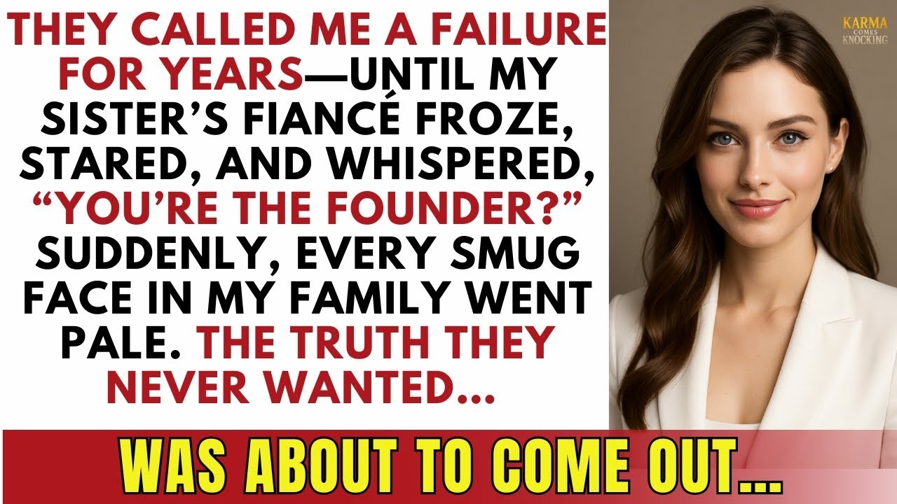 Family Said I Failed — Then My Sister’s Fiancé Turned Pale and Said: “You’re The Founder?”