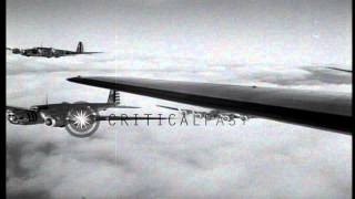 US Army Air Forces B-17 Flying Fortress bombers in flight during demonstrations o...HD Stock Footage