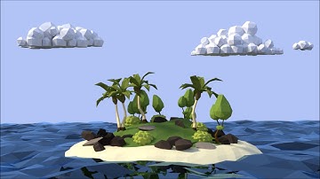 Low poly tropical island animation