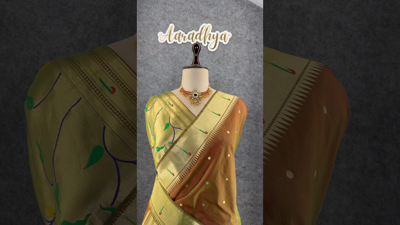 Peacock Pallu & Gold Zari Border Paithani Silk Saree