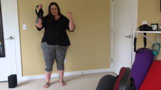 Modifications for garudasana (eagle pose) in a larger body 