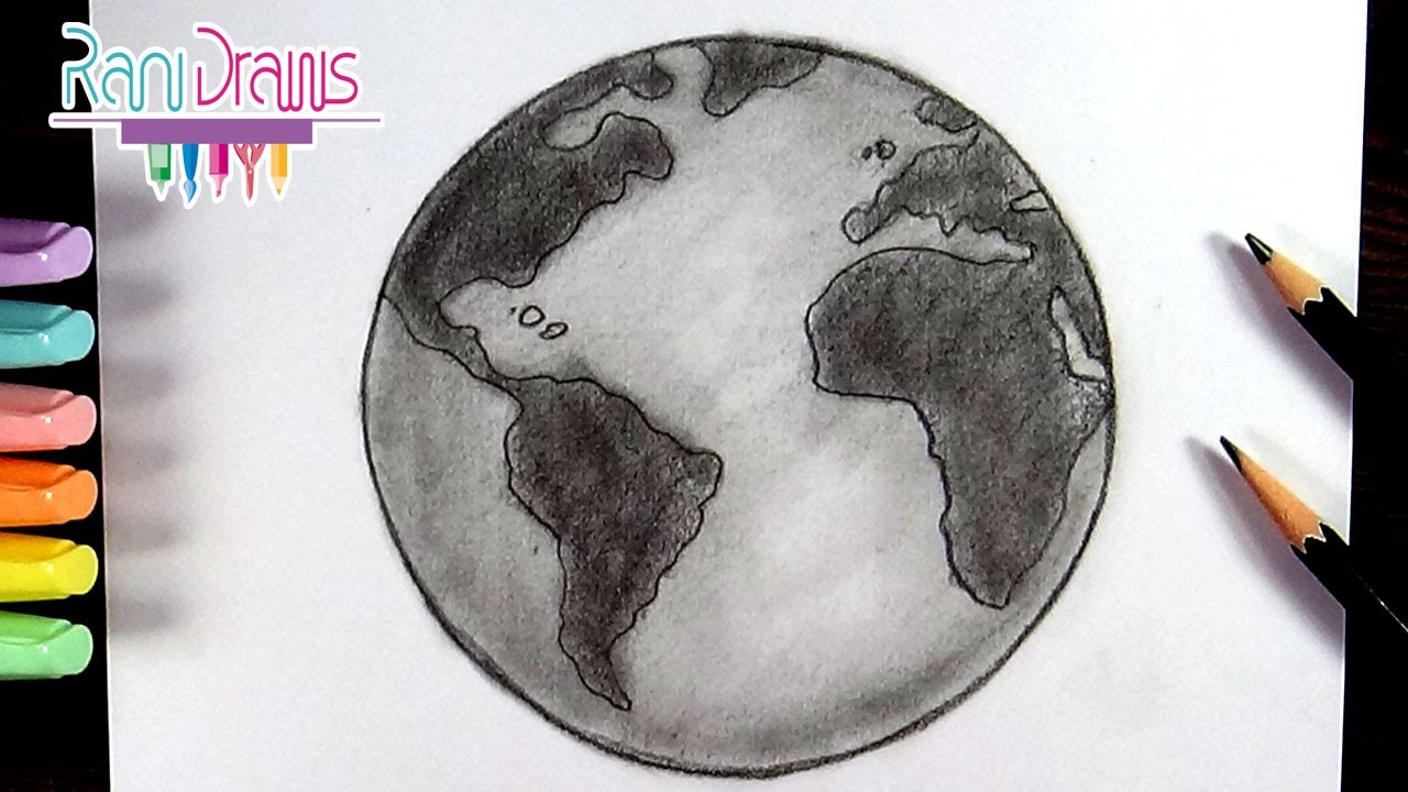 Cómo dibujar PLANETA TIERRA con LÁPIZ - How to draw the EARTH with PENCIL -  thptnganamst.edu.vn