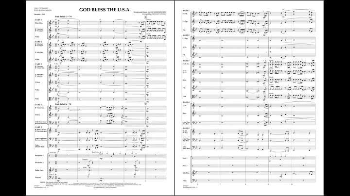 God Bless the U.S.A. by Lee Greenwood/arr. Johnnie...