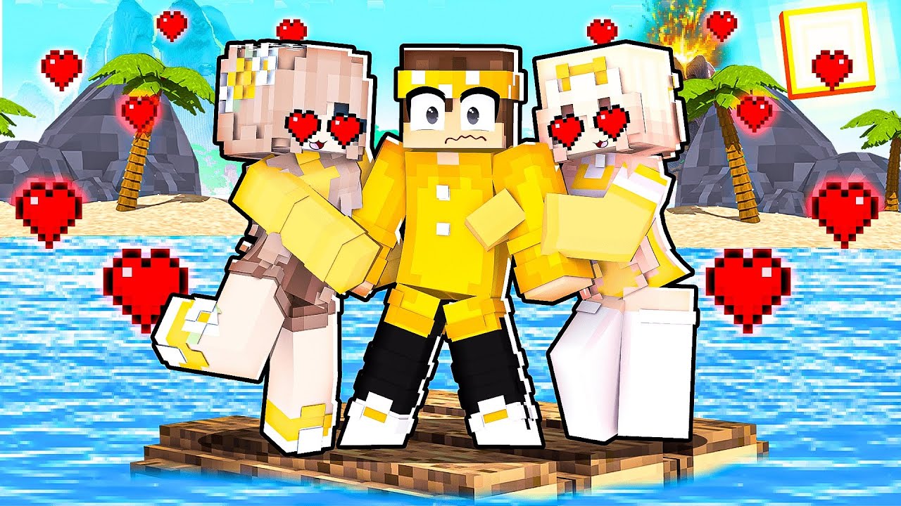 PRESO EM UMA JANGADA com AS FÃ MALUCAS no MINECRAFT