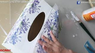 How To Decoupage a Tissue Box With A Napkin
