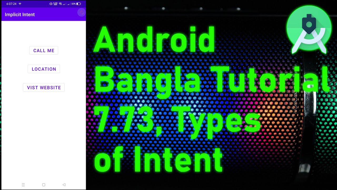 Android Bangla Tutorial 7.73 - Types of Intent || Android Studio ...