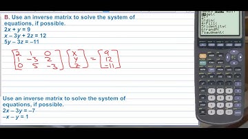 Honors Precalculus Section 6.3 Solving linear Systems Using Inverses