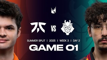 FNC v G2 | 2025 LEC Summer | Week 3 Day 2 | Fnatic vs. G2 Esports Game 1