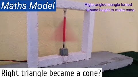 Maths working model ॥ Right triangle turned around height to make cone.