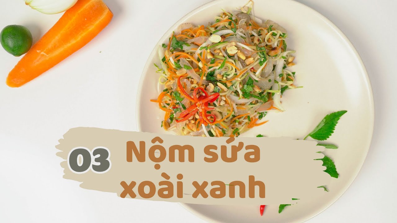 Em vào bếp bật mí nộm sứa xoài xanh hành tây ngon hơn ngoài hàng