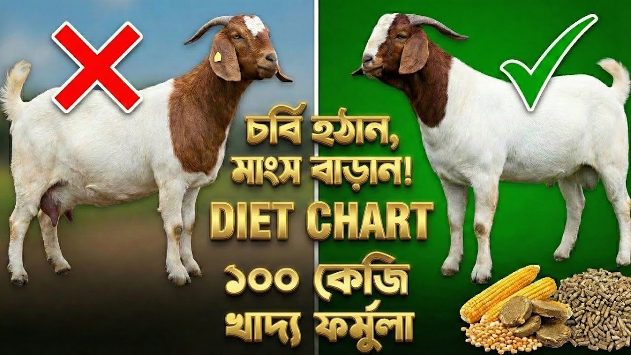 চর্বি নয় মাংস চাই! ১০ টাকা কমে ১০০ কেজি খাবার তৈরির ফর্মুলা | Low Cost Goat Feed Mix