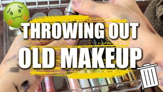 MAKEUP I'M THROWING AWAY | Tossing Out My My Old Makeup | Makeup Declutter | Katie Marie