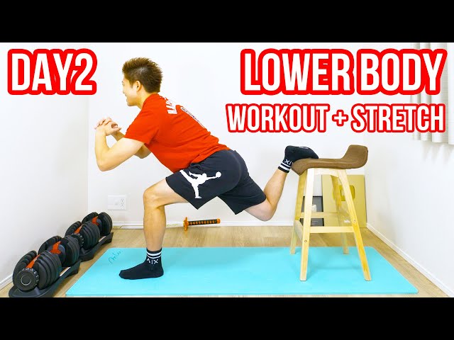 [DAY2] Lower body chair workout + stretch! More effective than usual!