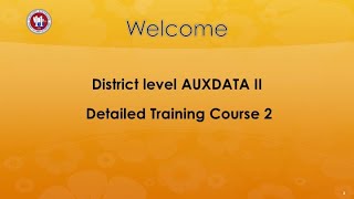 District level AUXDATA II Detailed Training Course 2