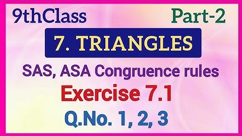 9thClass,Triangles,Exercise 7.1, Q.No. 1,2,3 ‎@Maths World Makes Smart In Telugu 