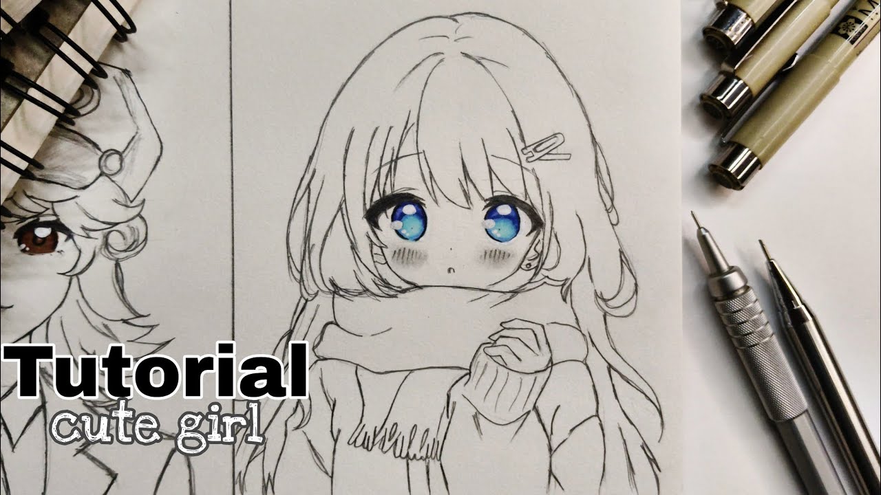 How to draw anime cute girl easy step by step | cute girl tutorial ...