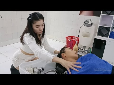 Shampoo, head massage, neck, shoulder, nape massage, skin lightening, [ASMR] Relax every day.