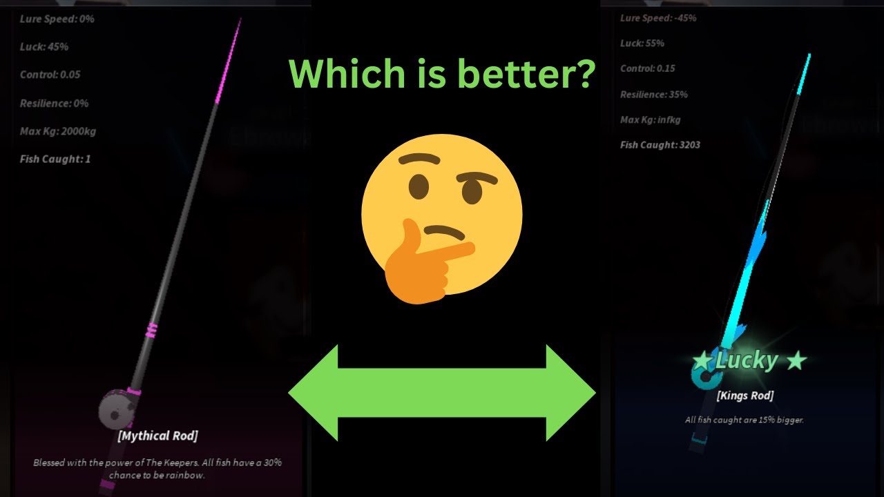KINGS ROD or MYTHICAL ROD | Which is better? 🤔 | Roblox - Fisch Updated ...
