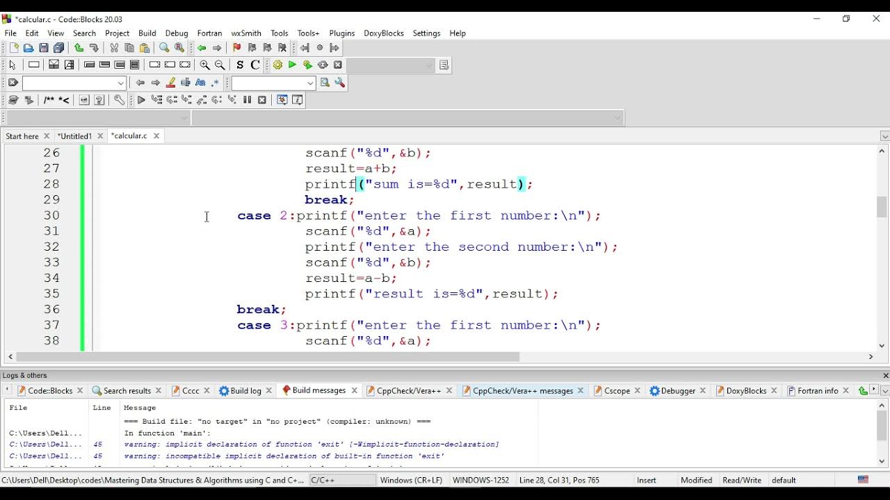 program for making simple calculator using functions. - YouTube