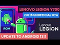 How to flash ZUI 15 Unofficial OTA to Lenovo LEGION Y700 2022 (TB9707F) - ZUI15 Android 13 - 2024