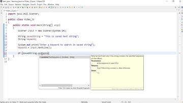 Java 32: Check if a string is contained in another string using the contains method
