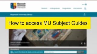 How to access Subject Guides