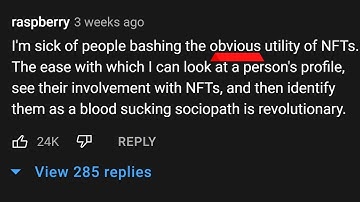 RE: Line Goes Up - The Problem with NFTs