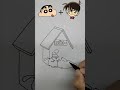 【TikTok】クレヨンしんちゃん + 名探偵コナン = ??? | お絵描きチャレンジ #Shorts