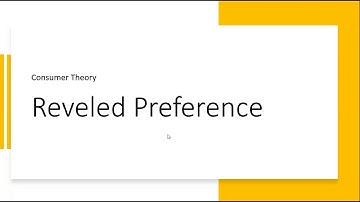Consumer Theory: Revealed Preference