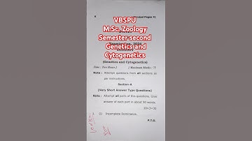 M.Sc. zoology 2nd semester Genetics and Cytogenetics question paper 2024//#vbspu #pg #msc #zoology