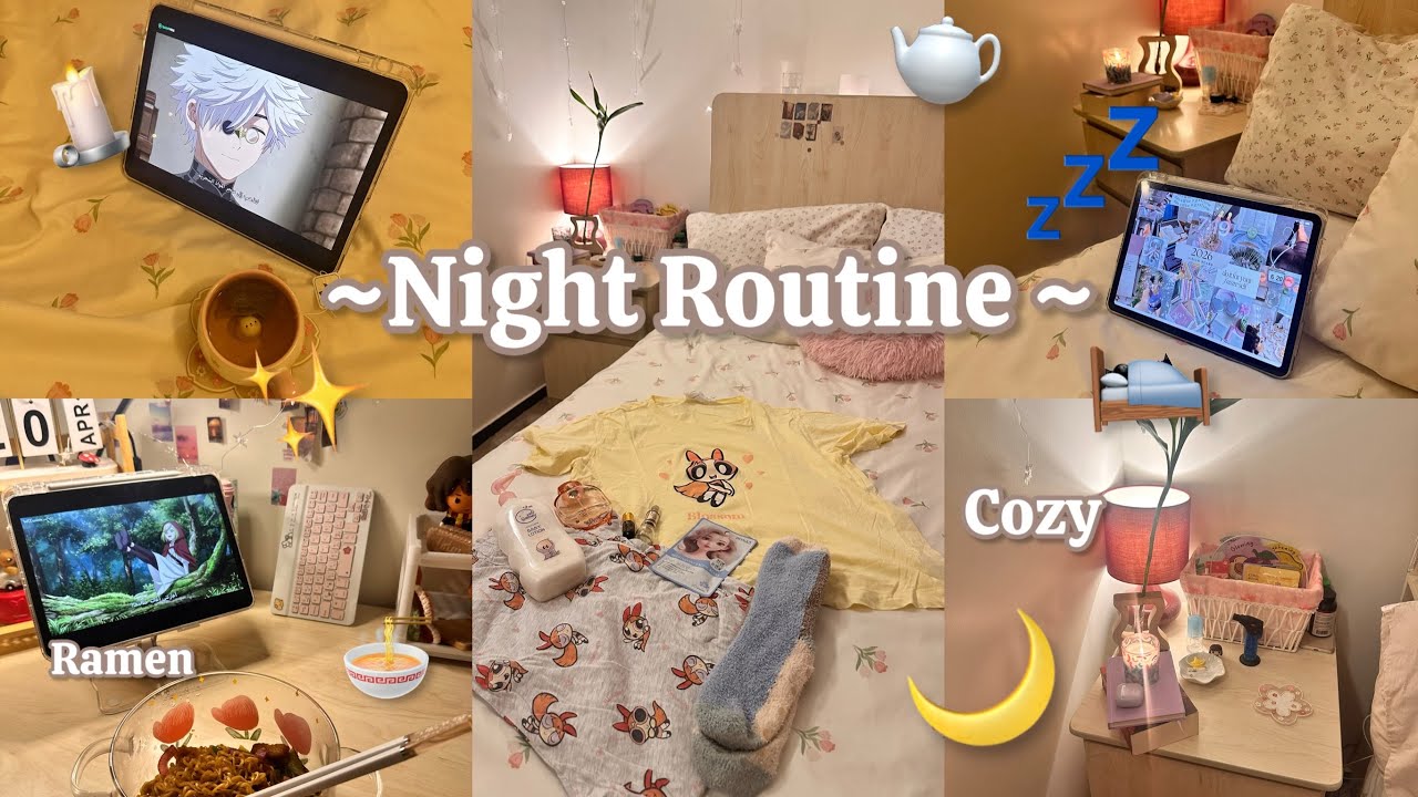 Cozy night routine 🍜 relaxing & productive, cooking dinner, self care ...