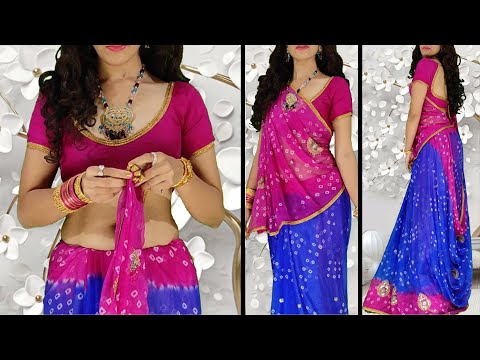 Learn How To Wear Gujarati Style Saree | Sidha Pallu Saree Draping In Gujarati Style