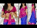 Learn how to wear gujarati style saree  sidha pallu saree draping in gujarati style