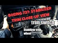 Boeing 737: Horizontal stabilizer trim close-up