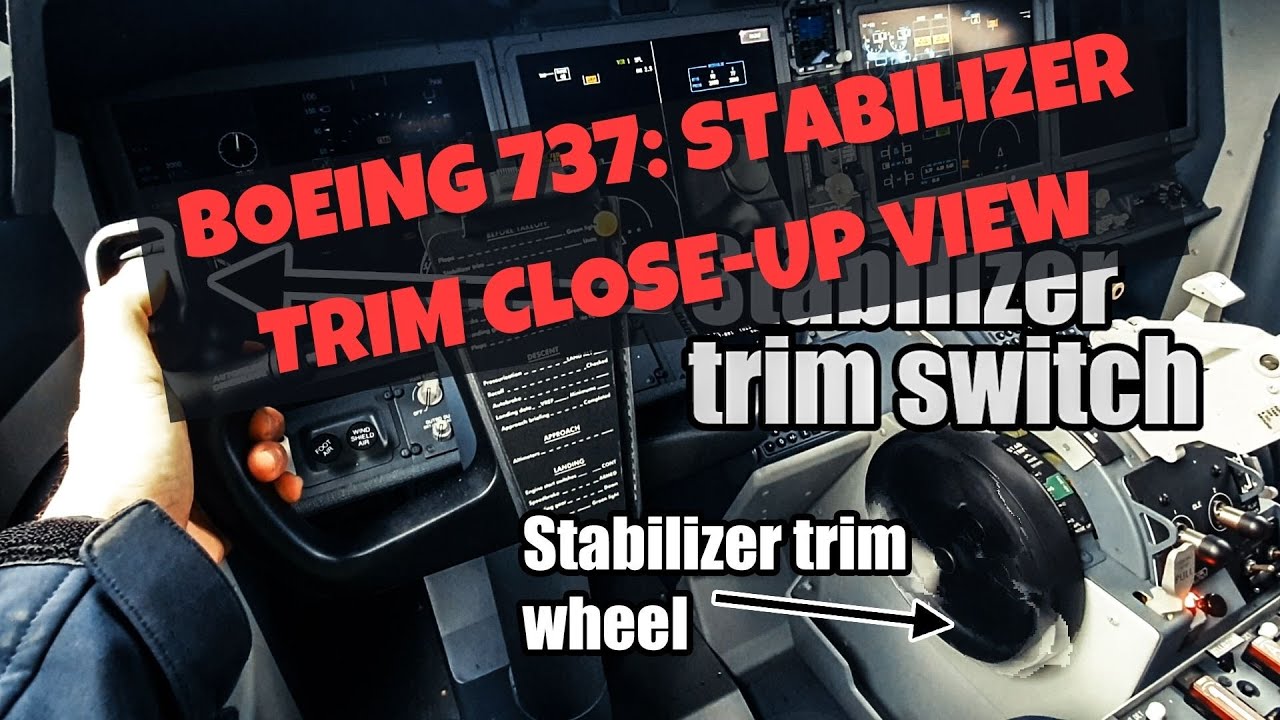 Boeing 737 Horizontal stabilizer trim closeup YouTube