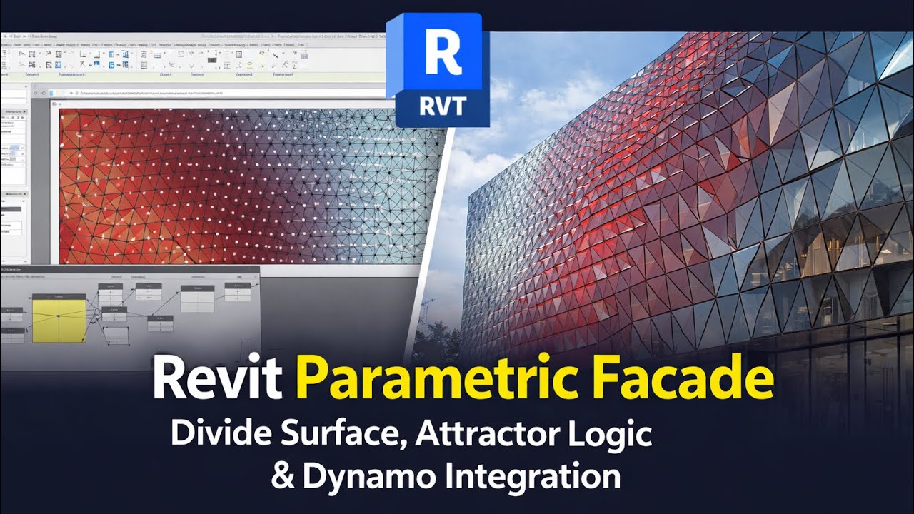 Revit Parametric Facade: Divide Surface, Attractor Logic & Dynamo ...