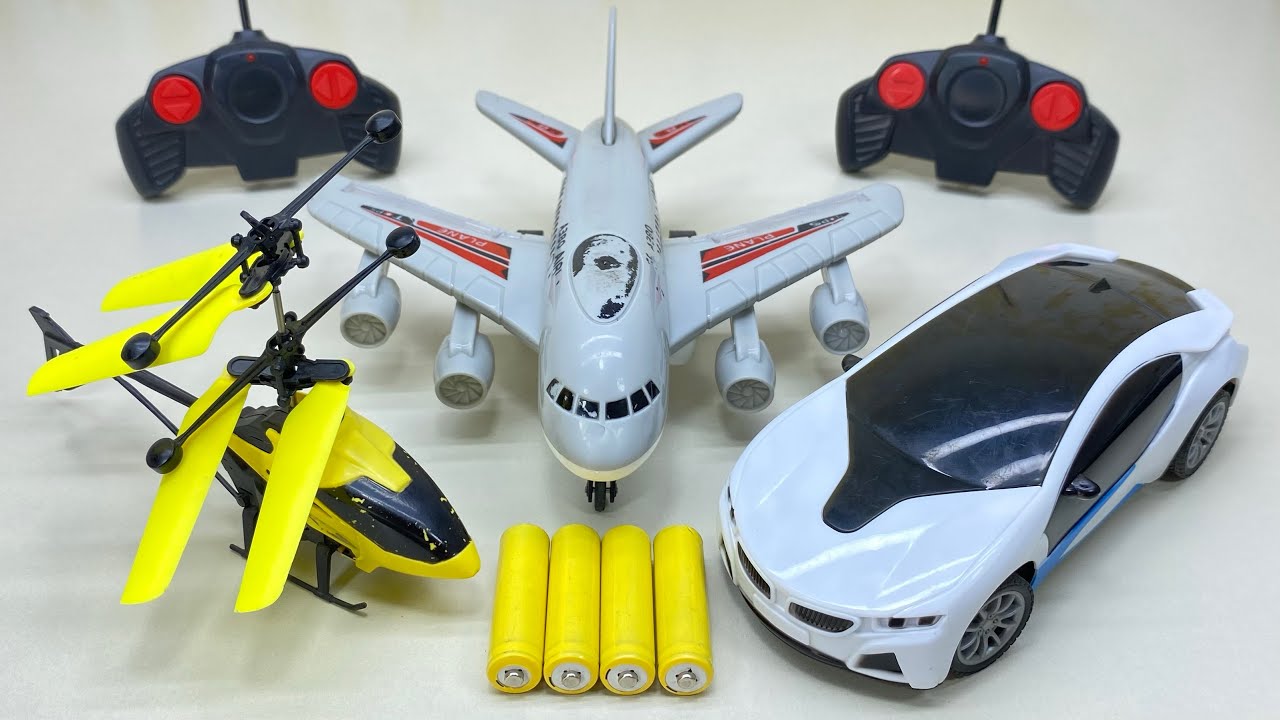 Famous Rechargeable RC Flying Helicopter with RC 3D Light Car and Aircraft A380 Unboxing and Review🚖