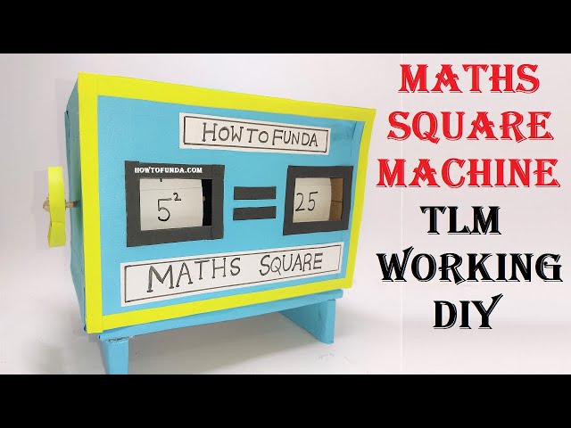 Math's Square Machine Working TLM model making using cardboard | Howtofunda | DIY class=