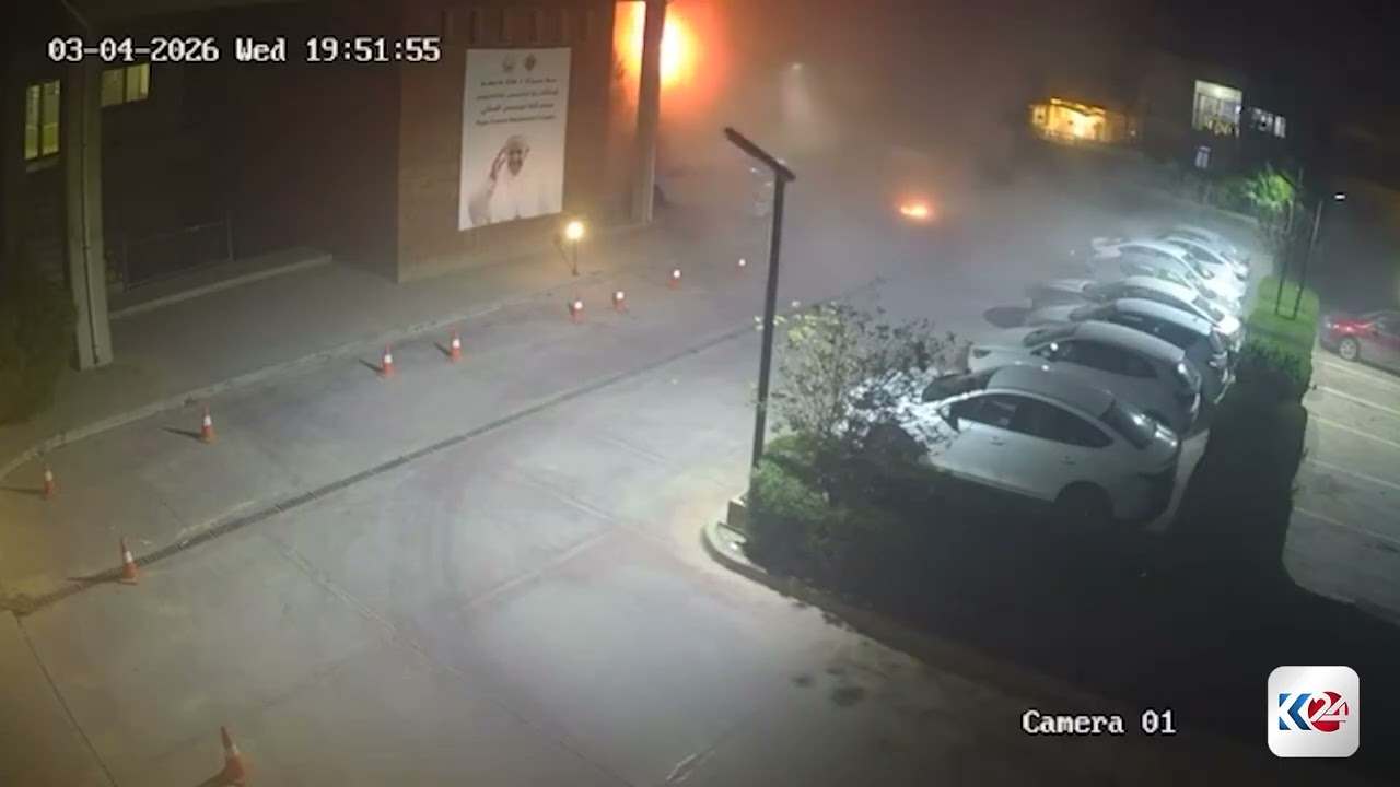 ساتی کەوتنە خوارەوەی پاشماوەی درۆنێک لە کۆمەڵگای پاپافرانسیس لە گەڕەکی 108ـی عەنکاوە - هەولێر