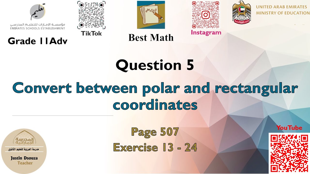 Convert between polar and rectangular coordinates | Q5 P1 | 11A | EoT3 ...