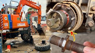 Wheel repair of excavator Machine || complete mechanical work of fully excavator || must watch