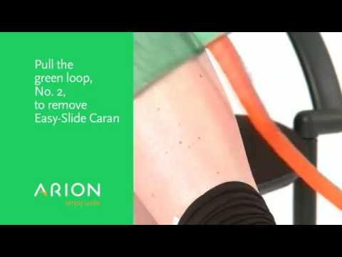 Easy-Slide Caran aid for closed toe compression stockings - YouTube