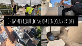 The chimney fell down! So we made a new one! Priory chimney rebuild with some hot lead pouring 