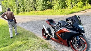 Neighbor Buys GSXR1000 Tire Explodes Rips Skin off his Back 😱