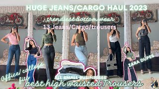 HUGE BOTTOM WEAR HAUL || Cargos, Jeans , wide leg trousers , high waisted || ZARA and H&M Dupe
