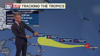 Tropical Storm Erin forms in the Atlantic, expected to become a "major" hurricane