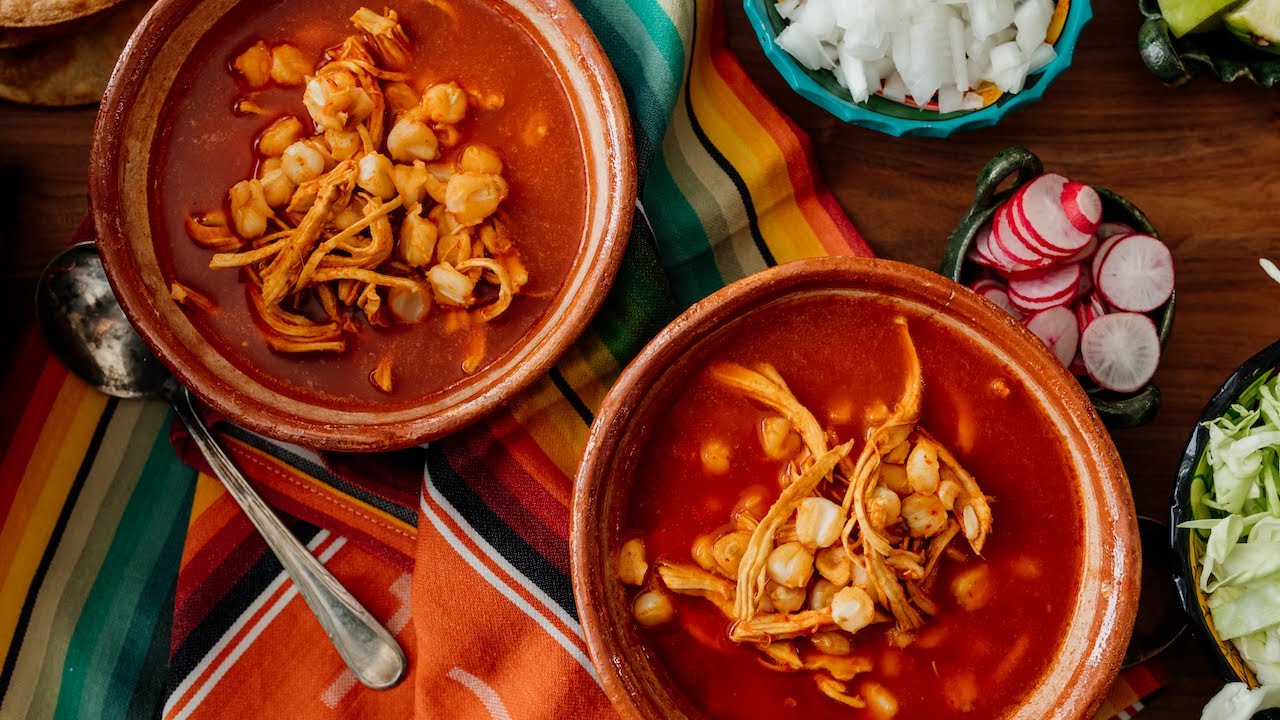 Pozole Rojo Red Pork And Hominy Stew Muy Bueno YouTube